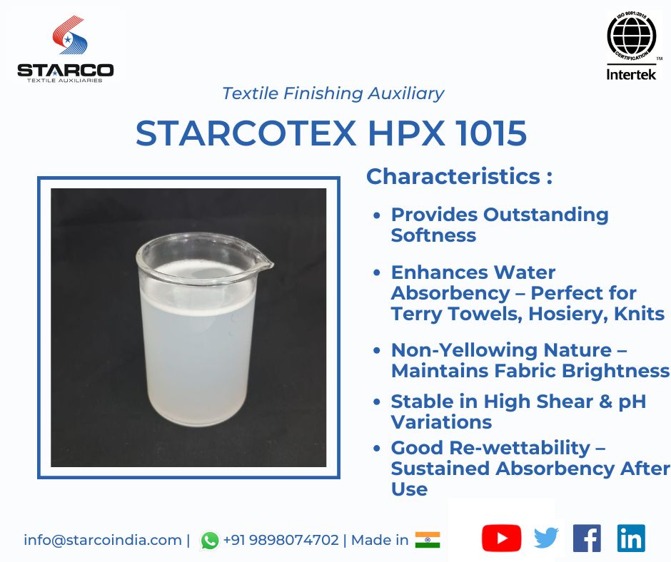 Starcotex HPX 1015 - Hydrophilic Silicon Softener